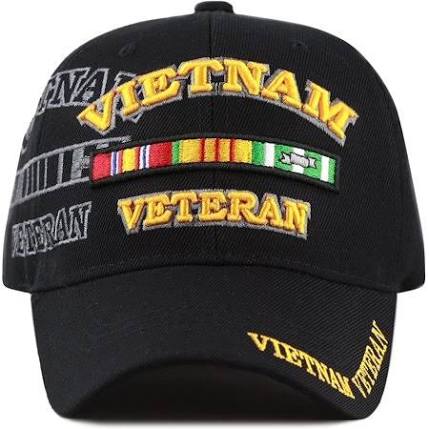 (VIETNAM VETERAN WITH RIBBON Military Cap - Officially Licensed