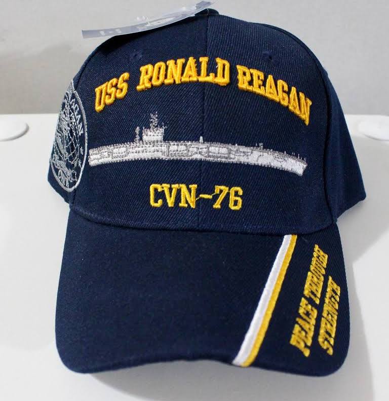 (NAVY RONALD REAGAN AIRCRAFT CARRIER Military Cap - Officially Licensed