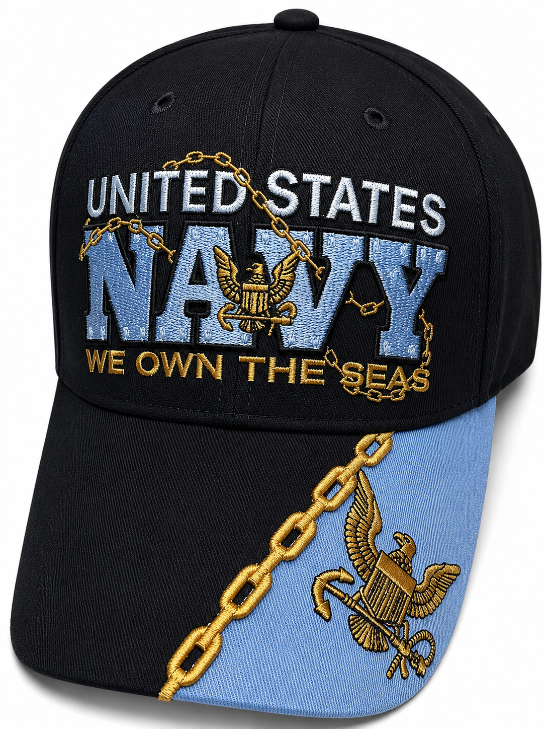 (U.S NAVY BLUE CHAIN Military Cap - Officially Licensed