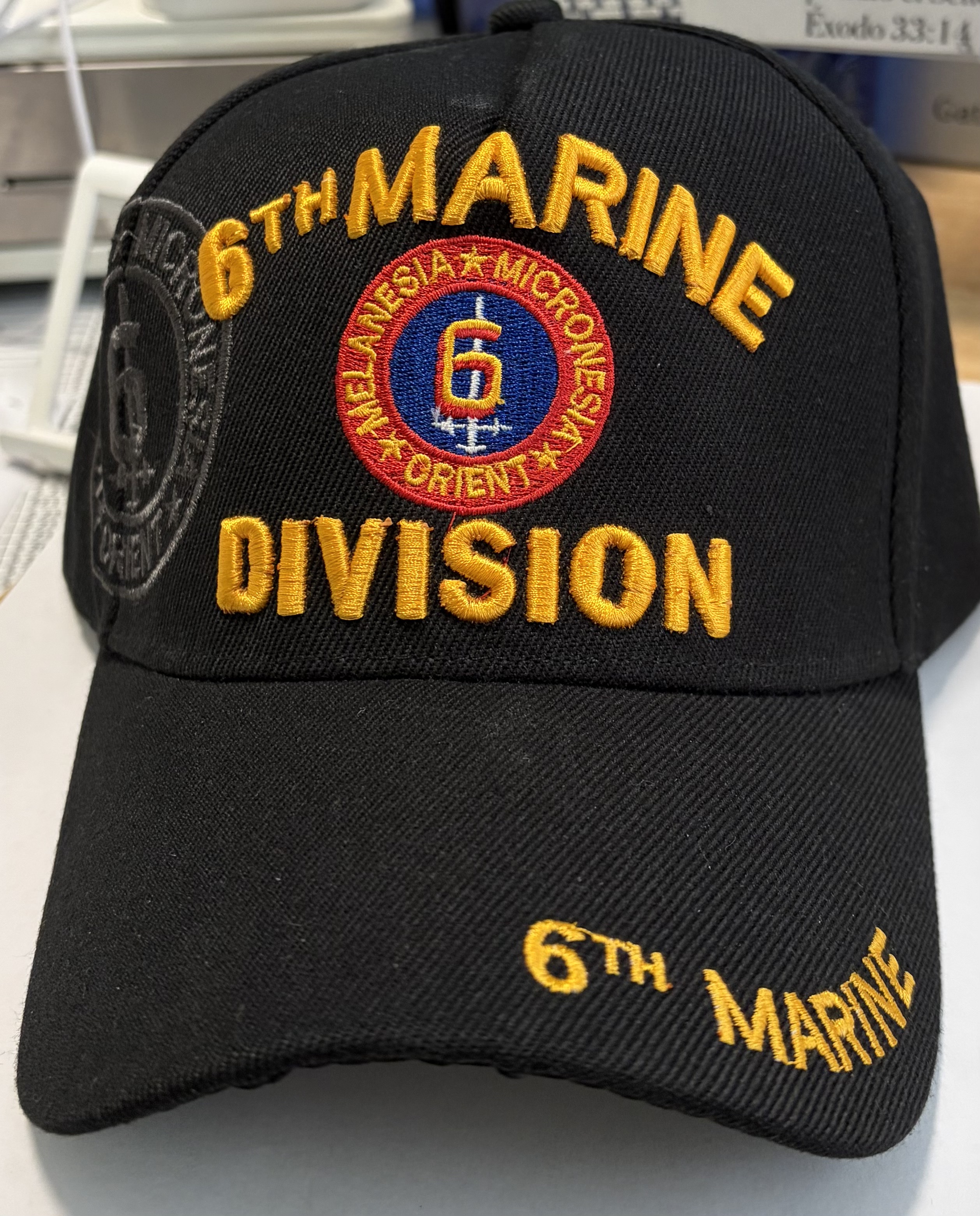 (6TH MARINE DIV USMC SEMPER-FI BLACK Military Cap - Officially Licensed