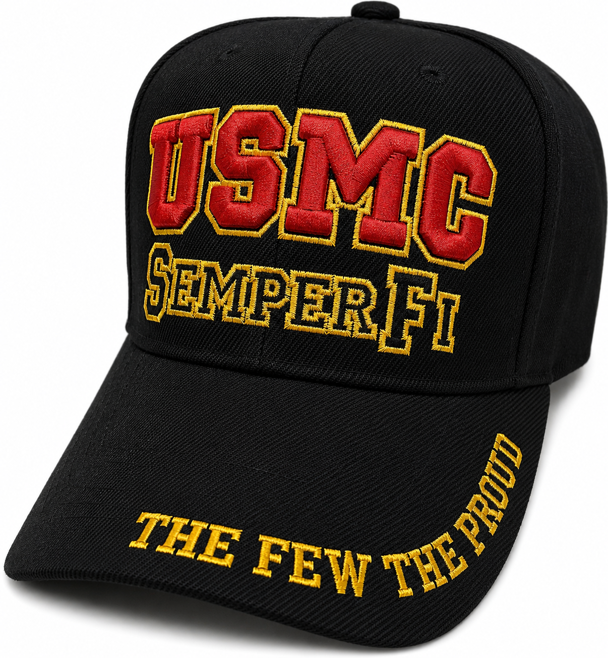 (USMC SEMPER-FI BLACK Military Cap - Officially Licensed