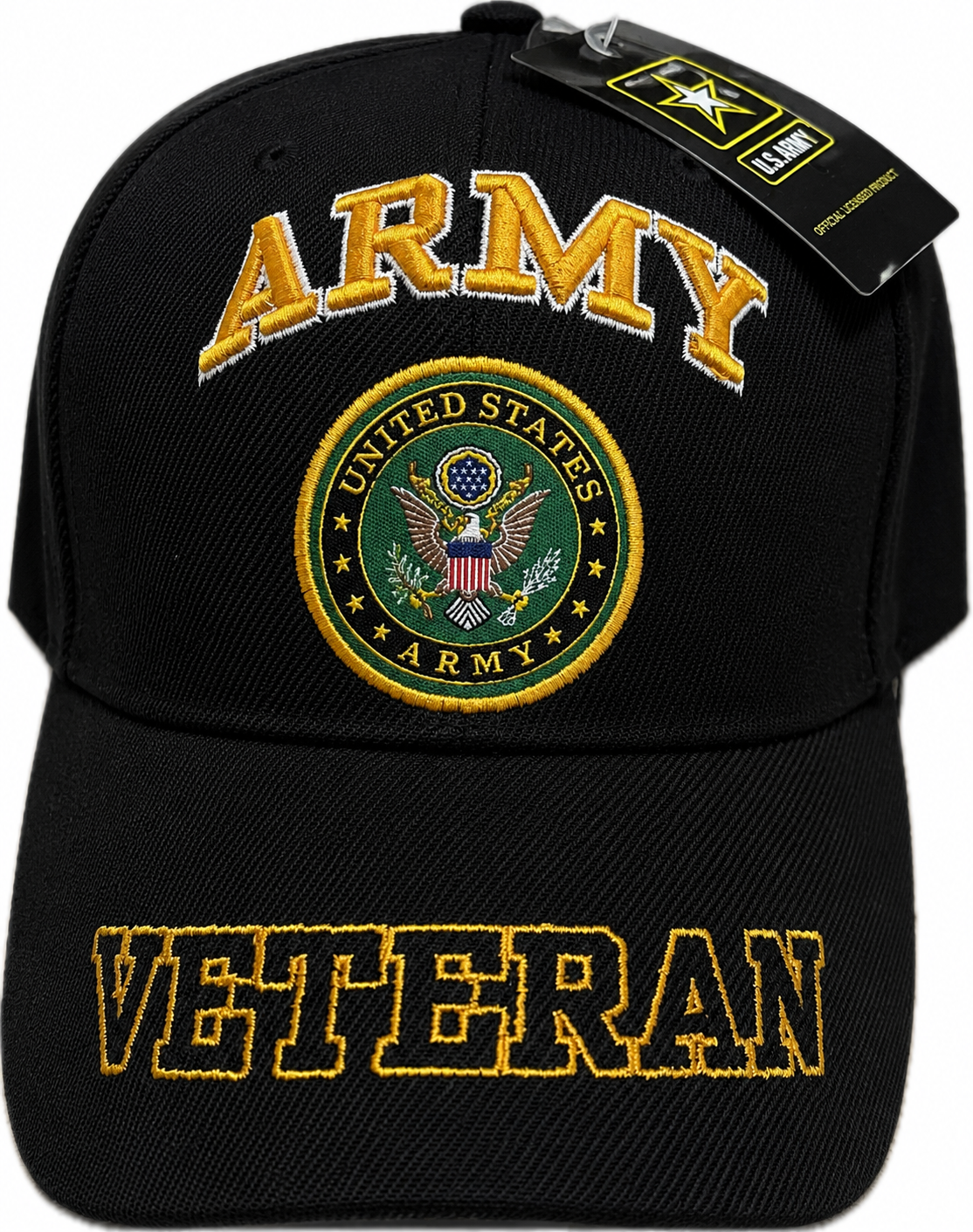 (ARMY VETERAN & LOGO Military Cap - Officially Licensed