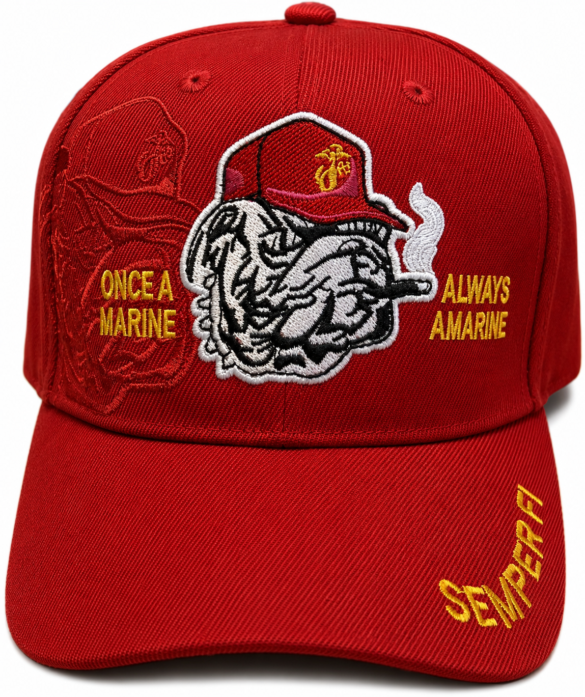 (DOG MARINE SEMPER-FI RED Military Cap - Officially Licensed