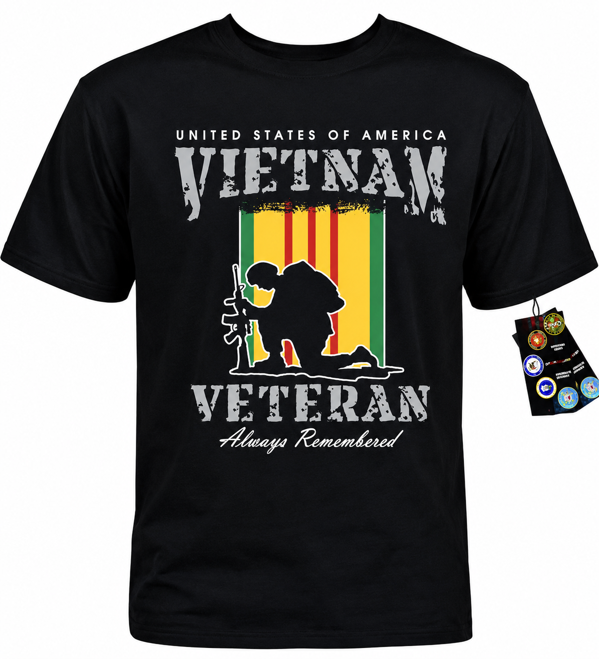 (142)7.6 Vietnam Veteran TShirt ,L,XL  Military Cap - Officially Licensed