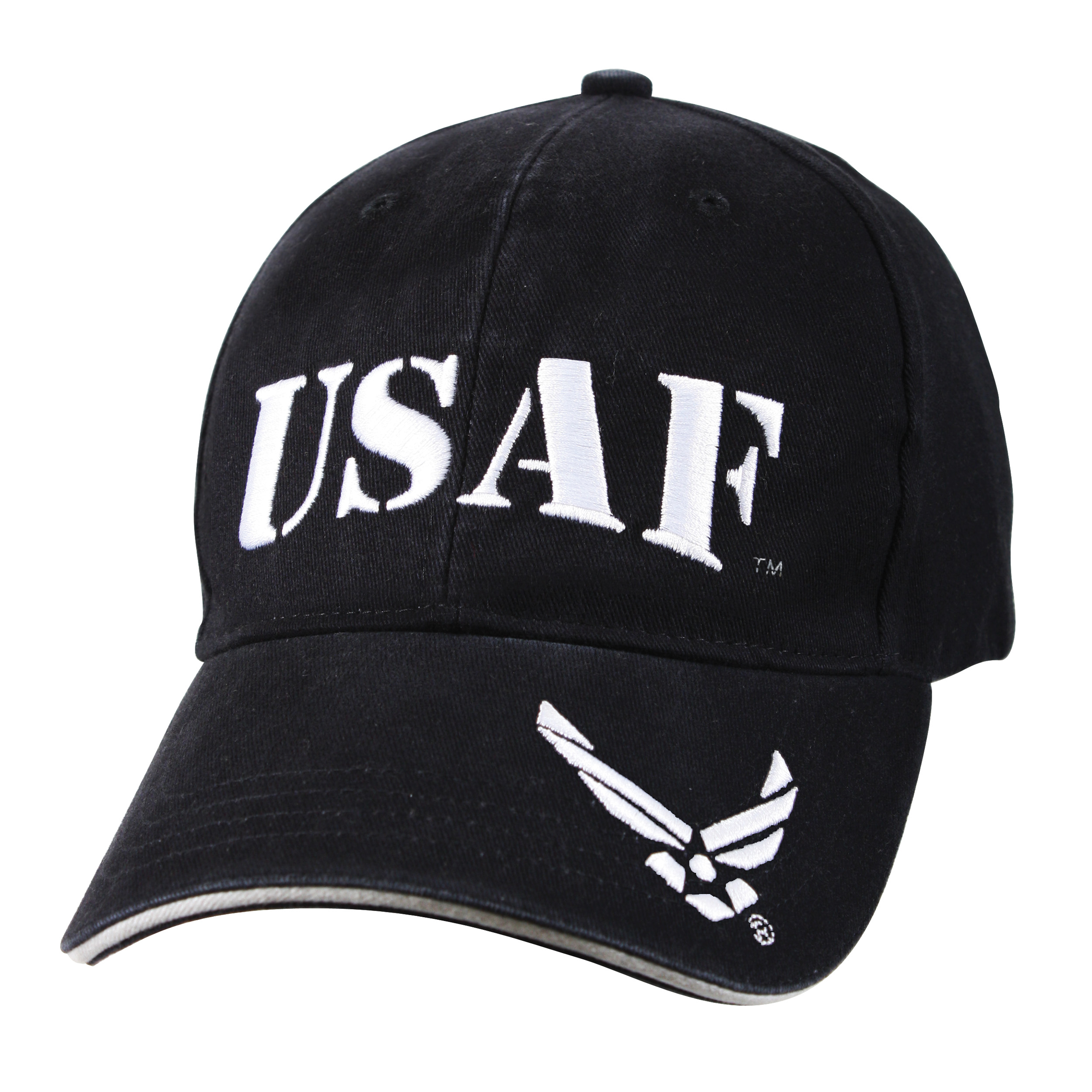 (USAF BLACK LOGO BLUE Military Cap - Officially Licensed