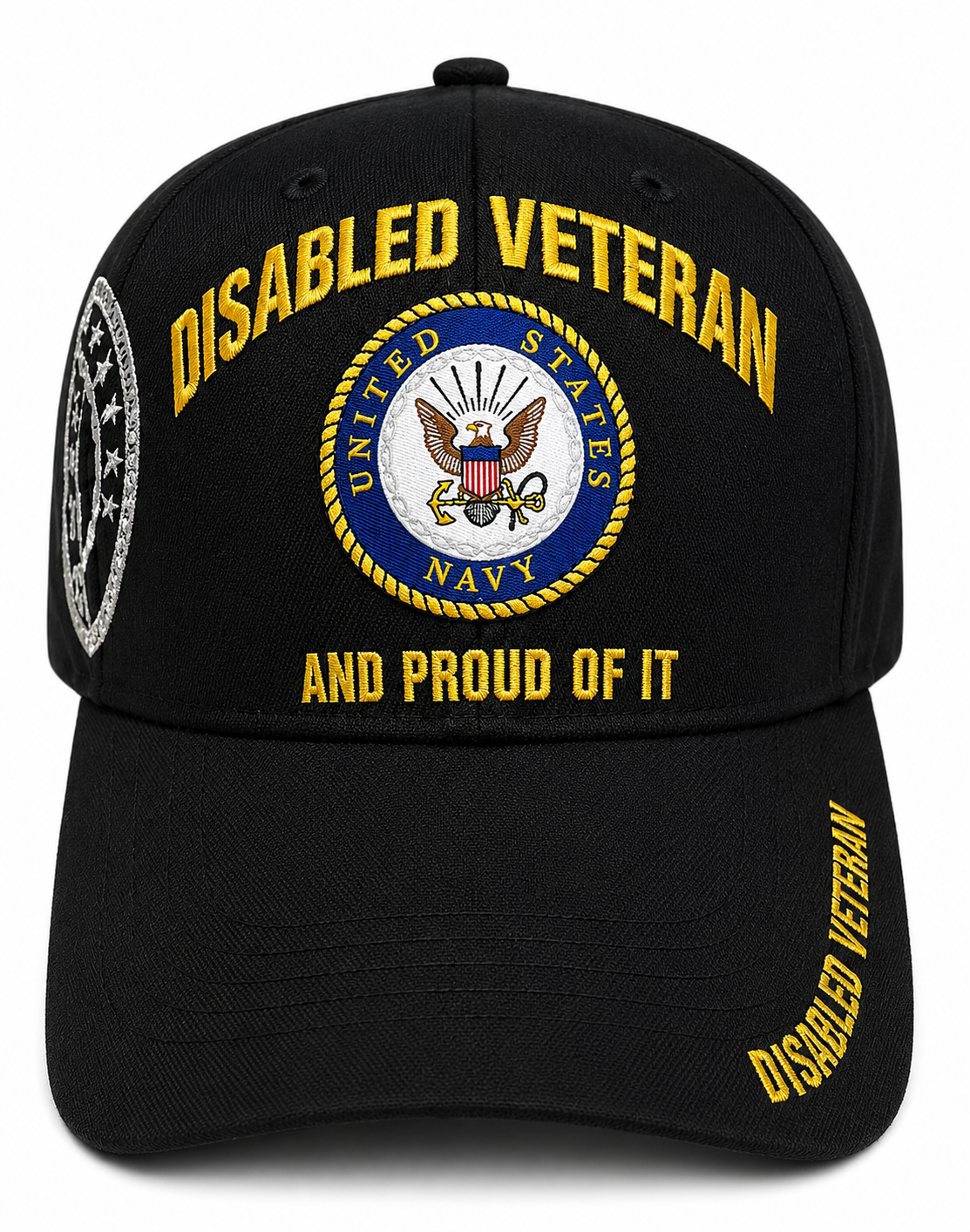 (DISABLED VETERAN NAVY AND PROUD Military Cap - Officially Licensed