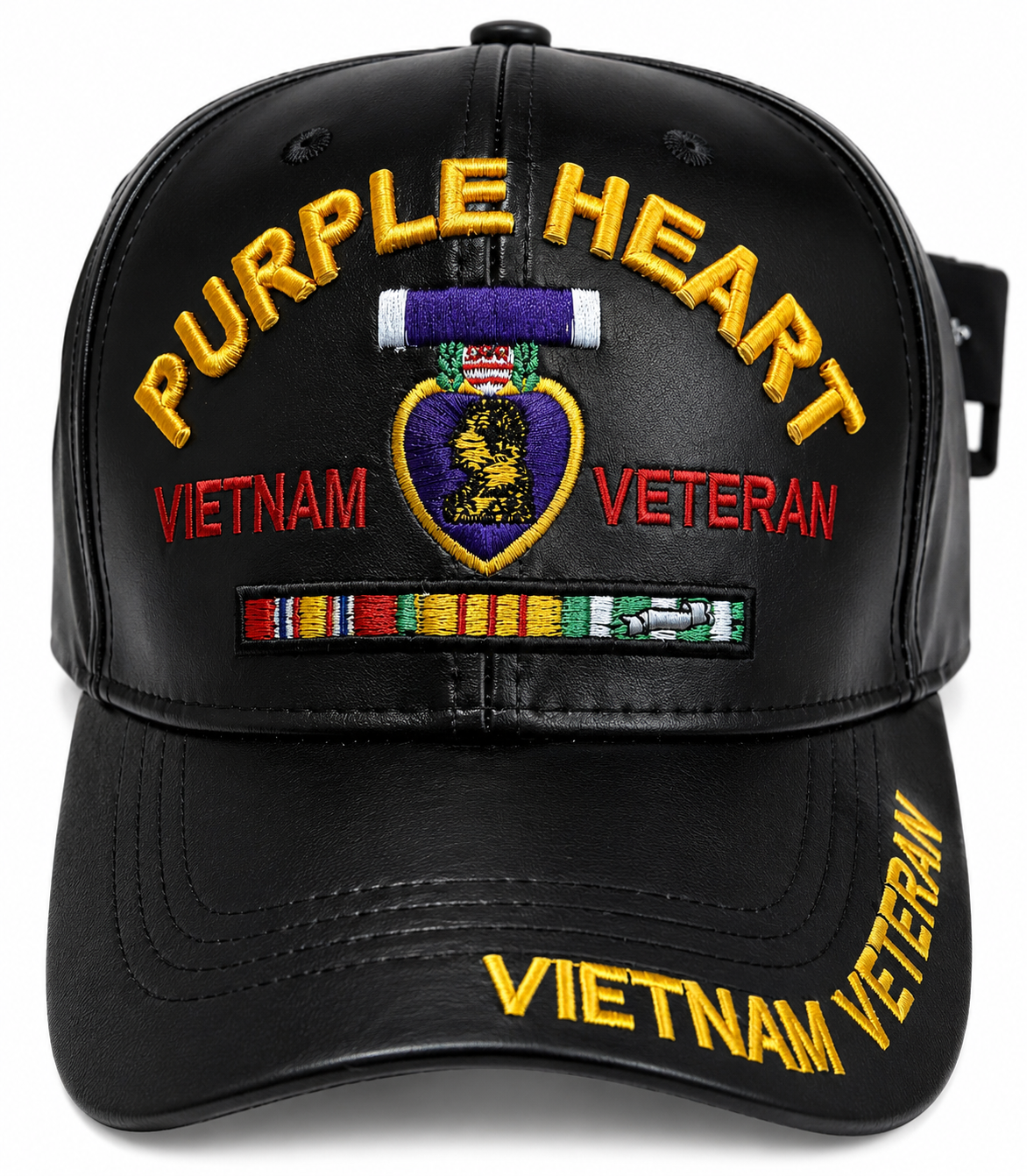 (PURPLE HEART LEATHER PU Military Cap - Officially Licensed