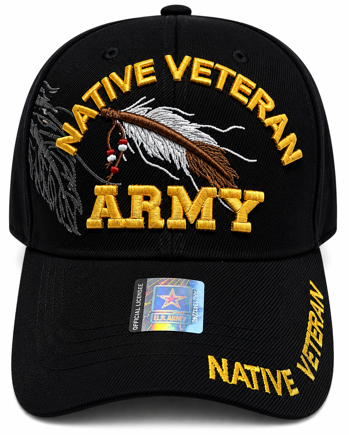 (NATIVE VETERAN ARMY Military Cap - Officially Licensed